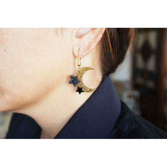 Hand and Moon Earrings by LaliBlue - Quirks!