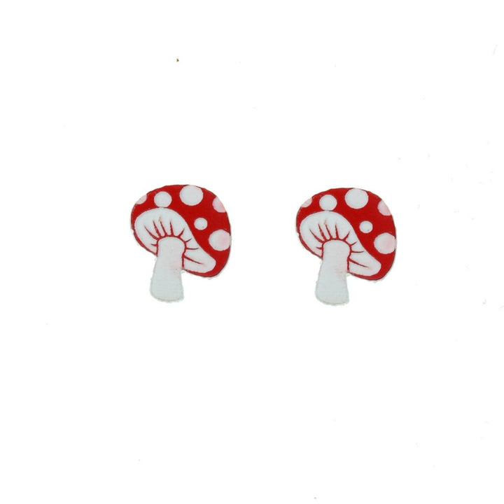 Magic Mushroom Earrings - Cute miniatures great for gamers and ravers!