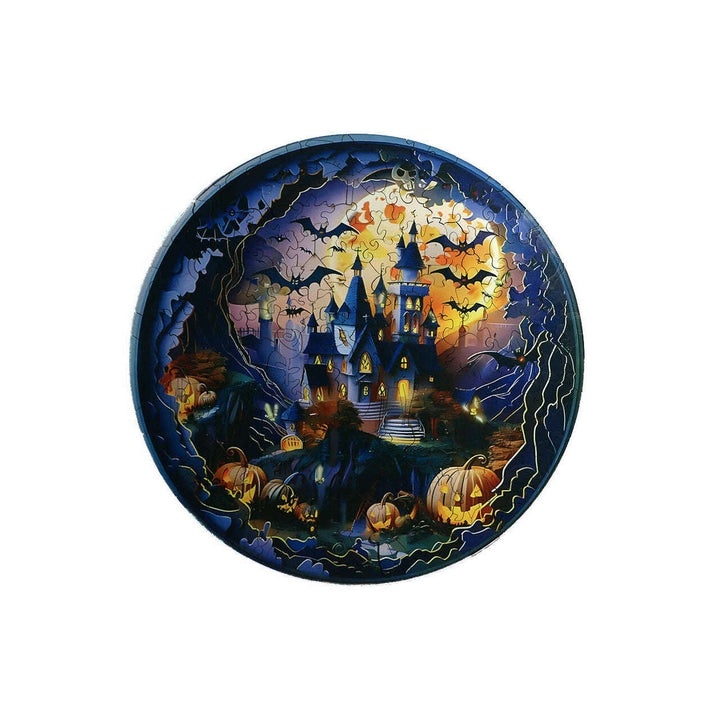 Haunted House - Halloween Jigsaw Wooden Puzzle by Wizardi F07N9-26