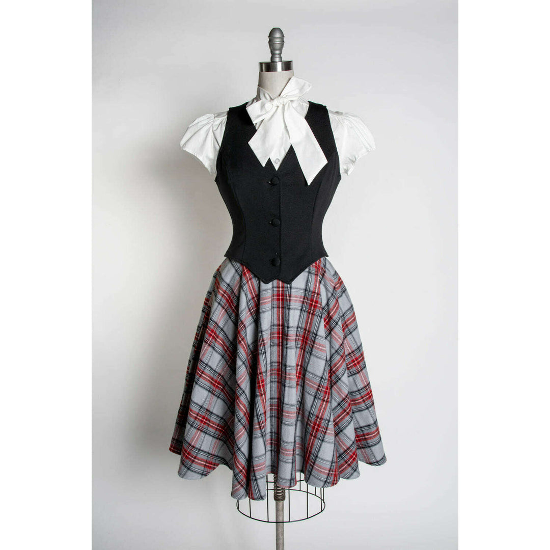 Haute Circle Skirt - Flannel, Grey Plaid
