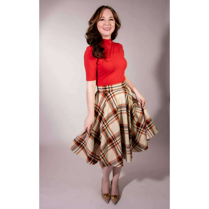 Haute Circle Skirt - Flannel, Pumpkin Spice Plaid