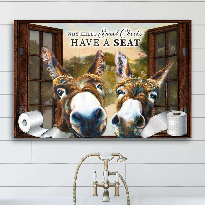Have A Seat Sweet Cheeks Bathroom Sign