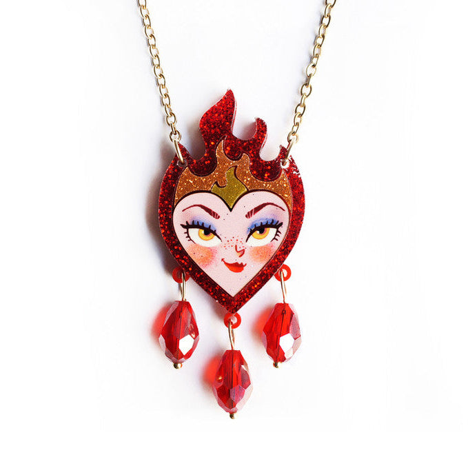 Heart on Fire Necklace by Laliblue – Retro Statement Necklace Vintage Inspired by Laliblue, retro statement necklace, vintage-inspired design from Lipstick & Chrome