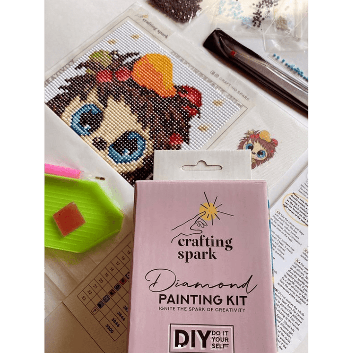 Hedgehog CS2704 5.9 x 7.9 inches Crafting Spark Diamond Painting Kit