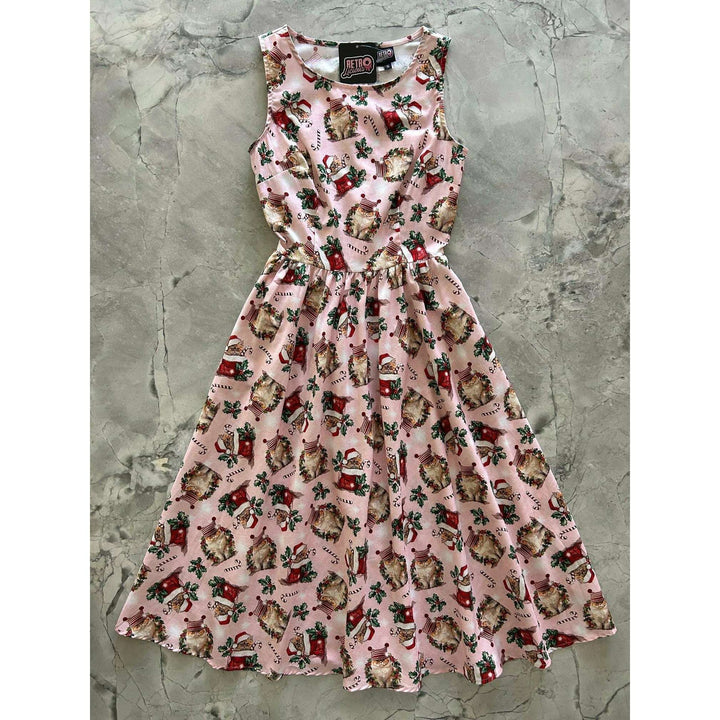 Holiday Cats Midi Dress