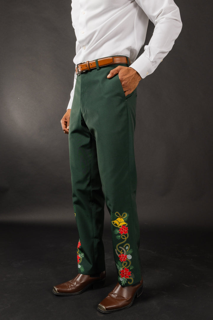 The Holiday Ham | Dark Green Holiday Placement Suit Pants