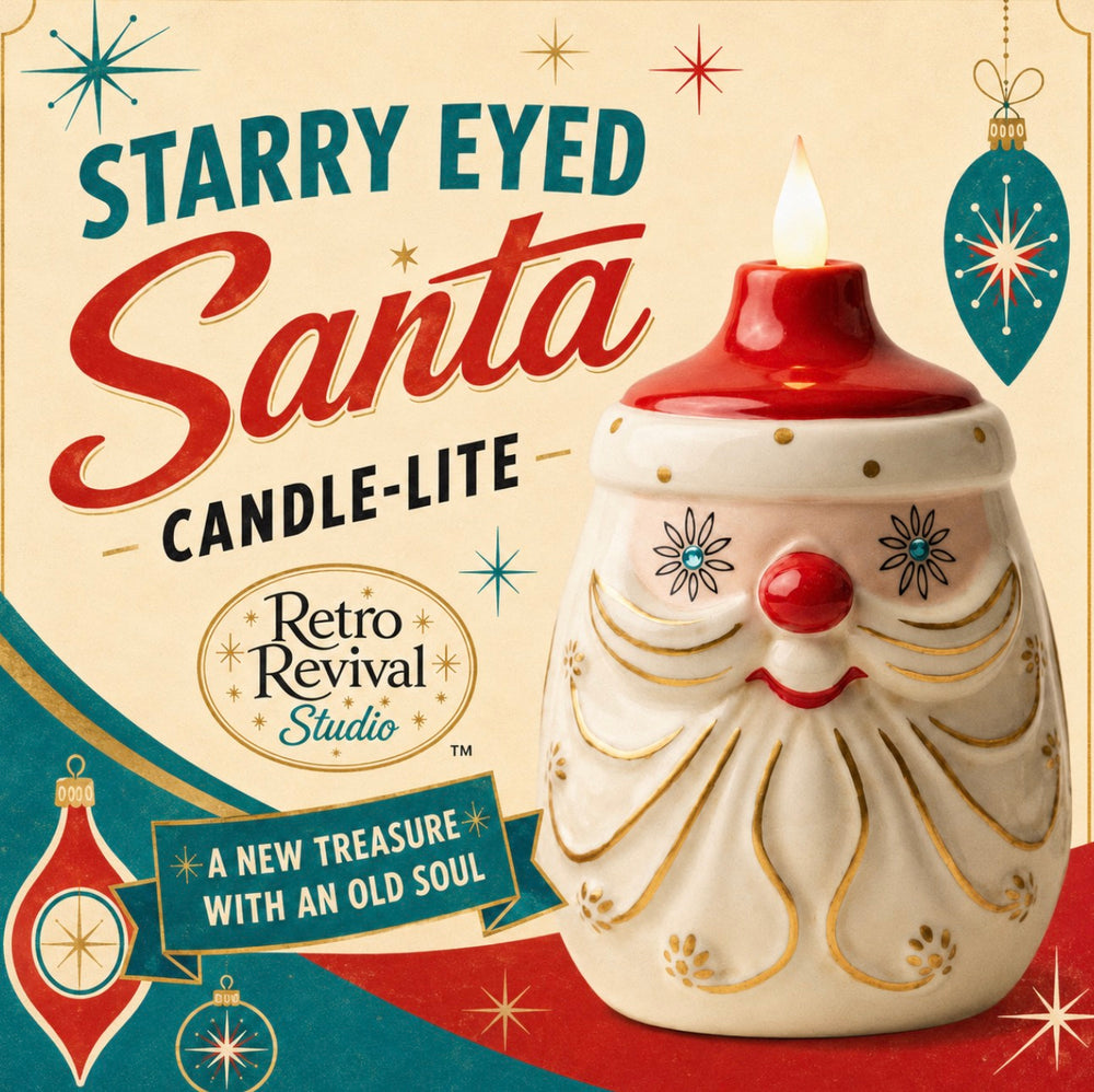 holt howard starry eyed santa candle lite retro revival retro christmas ceramic promotional image