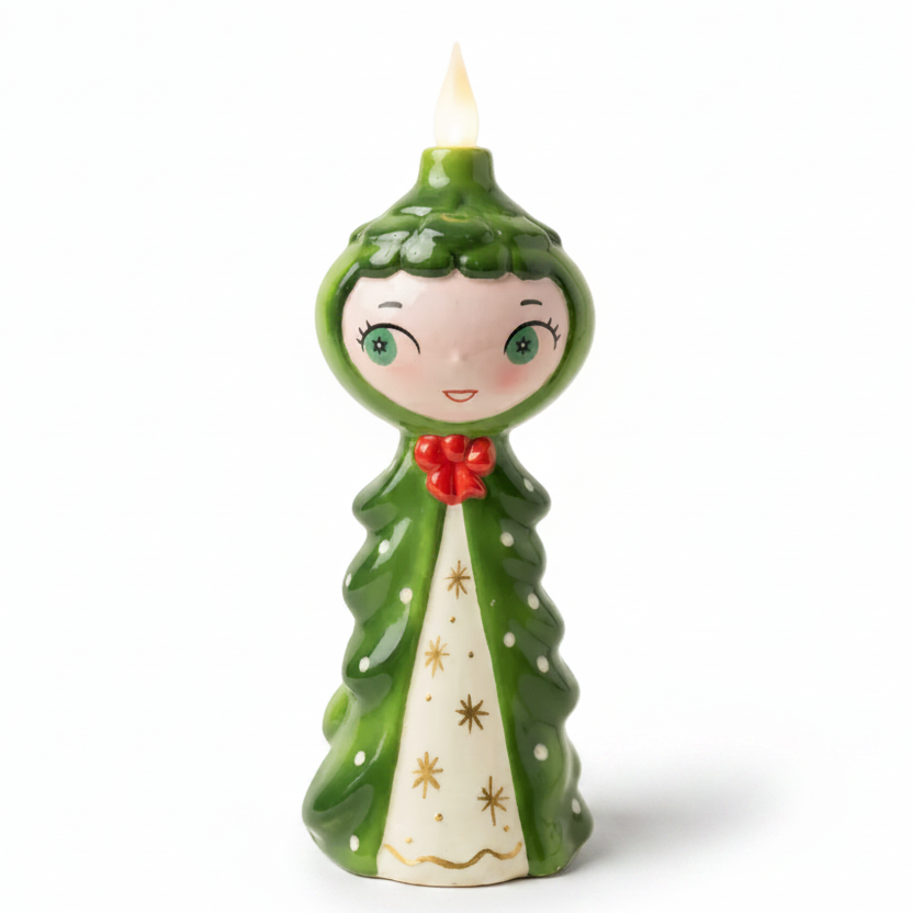 holt howard tree girl mid century christmas candle
