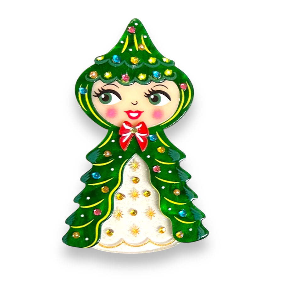 holt howard tree girl acrylic brooch