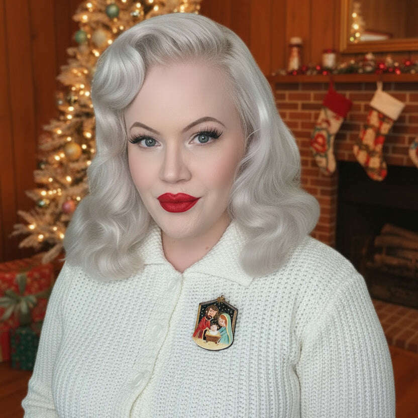 Holy Night Nativity Brooch by Lipstick & Chrome pin