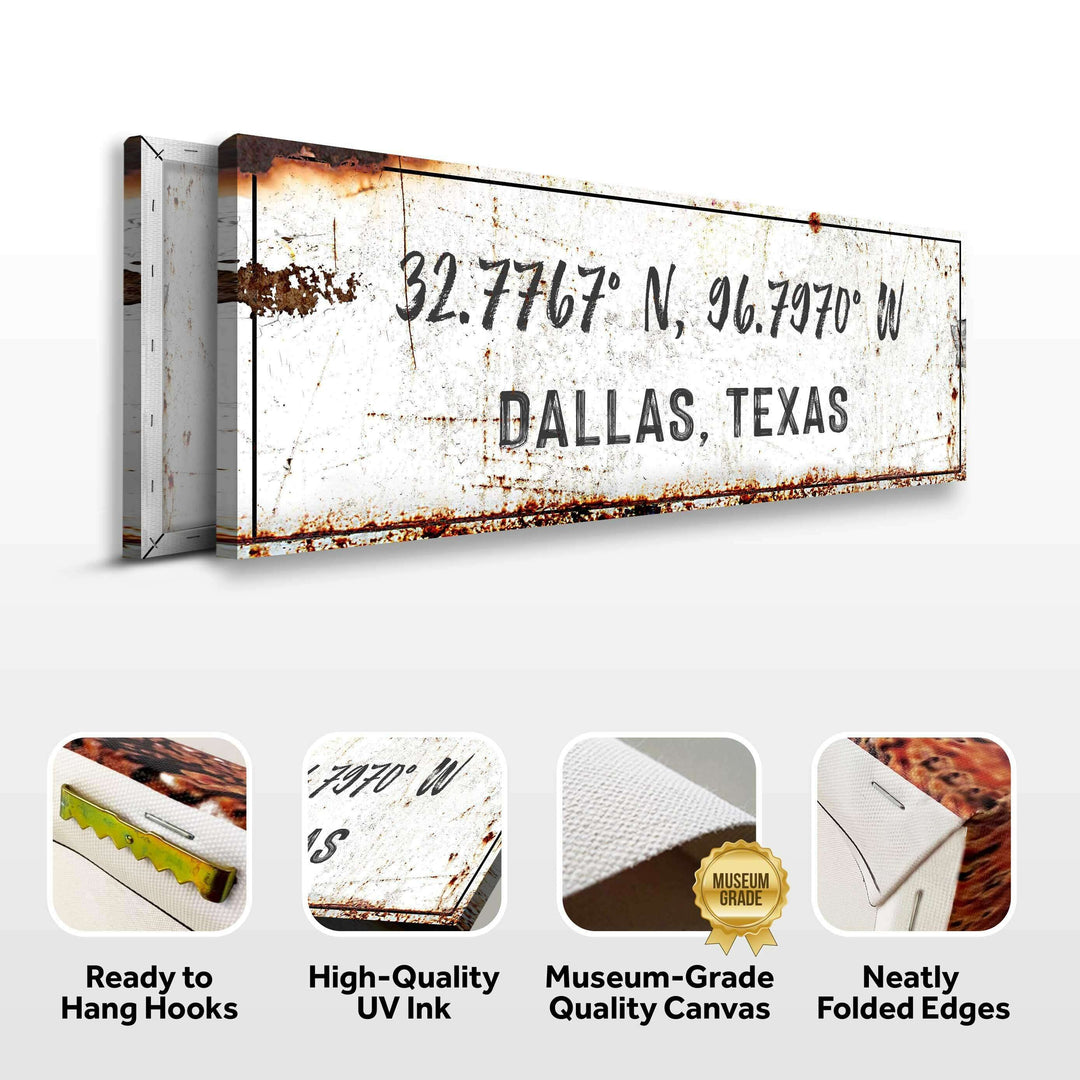 Home Coordinates Rustic Sign