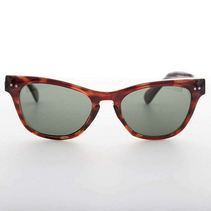 Horn Rim Rectangular Vintage Sunglass with Glass Lens - Norma Jean