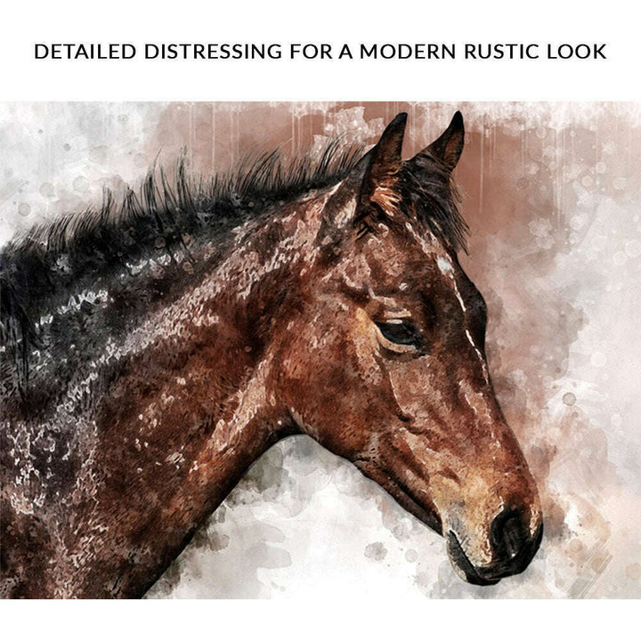 Horse Watercolor Canvas Wall Art
