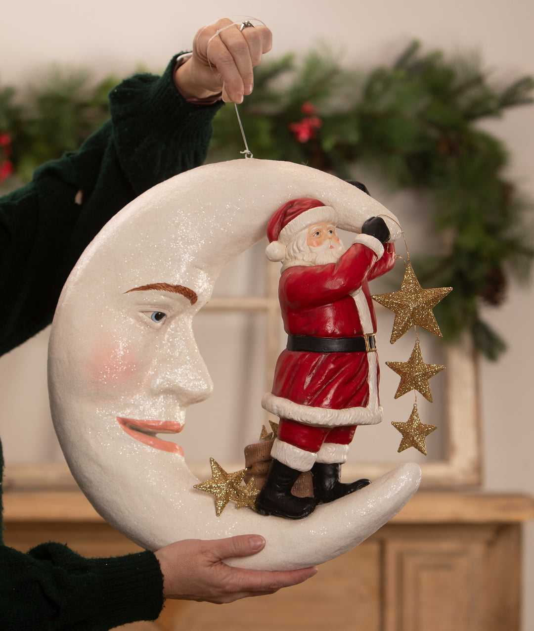 Starlight Santa in Moon by Bethany Lowe Designs, image 5