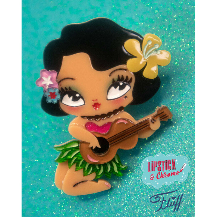 Miss Fluff Tiki Bundle — 3 Tropical Brooches | Lipstick & Chrome – view 6