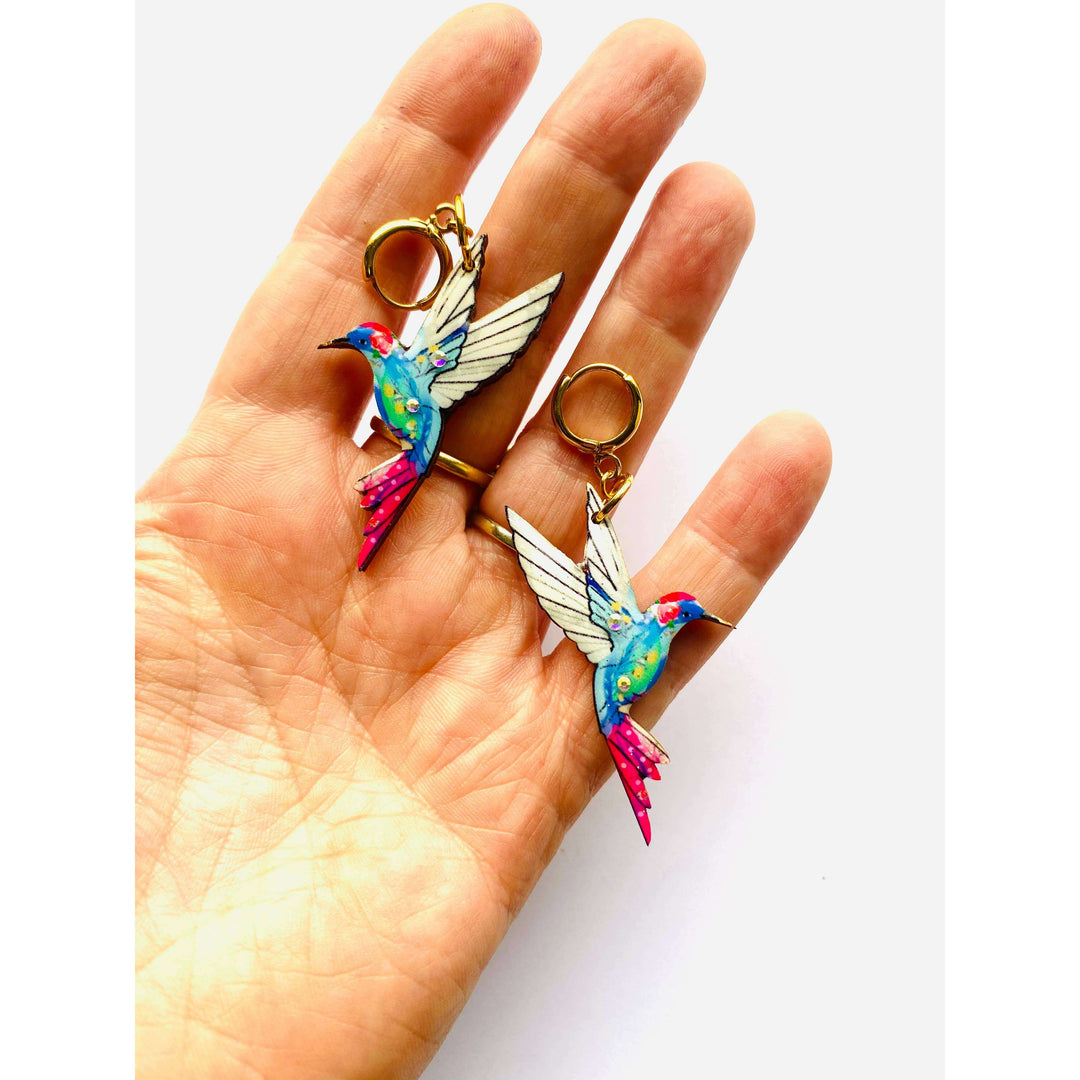 Hummingbird Huggie Hoop Earrings by Rosie Rose Parker