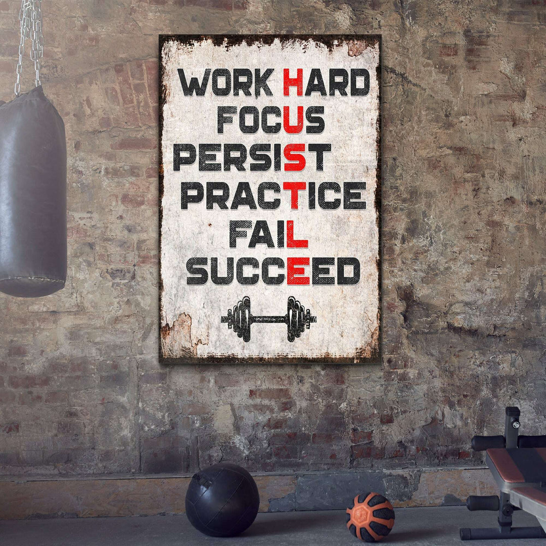 HUSTLE Motivational Portrait Sign II