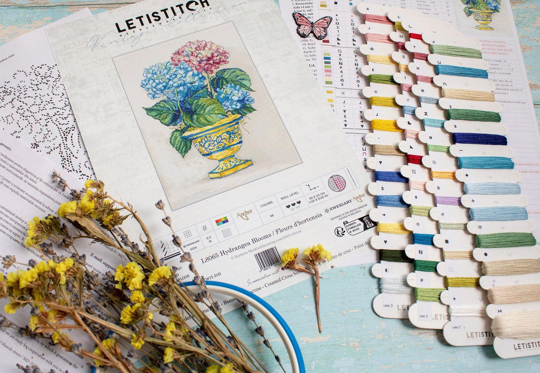 Hydrangea Blooms L8065 Counted Cross Stitch Kit