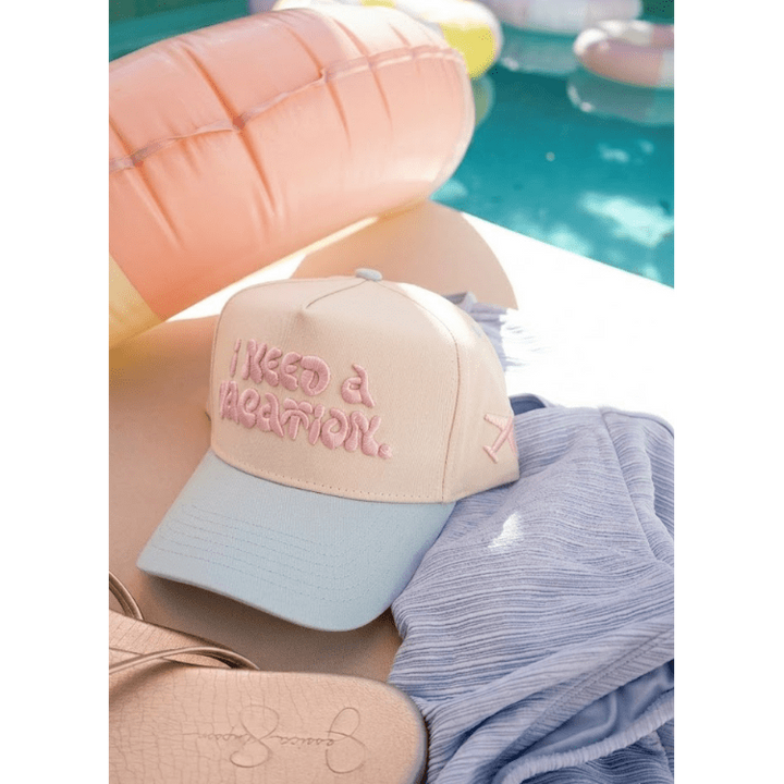 I Need a Vacation - Baby Blue Trucker Hat