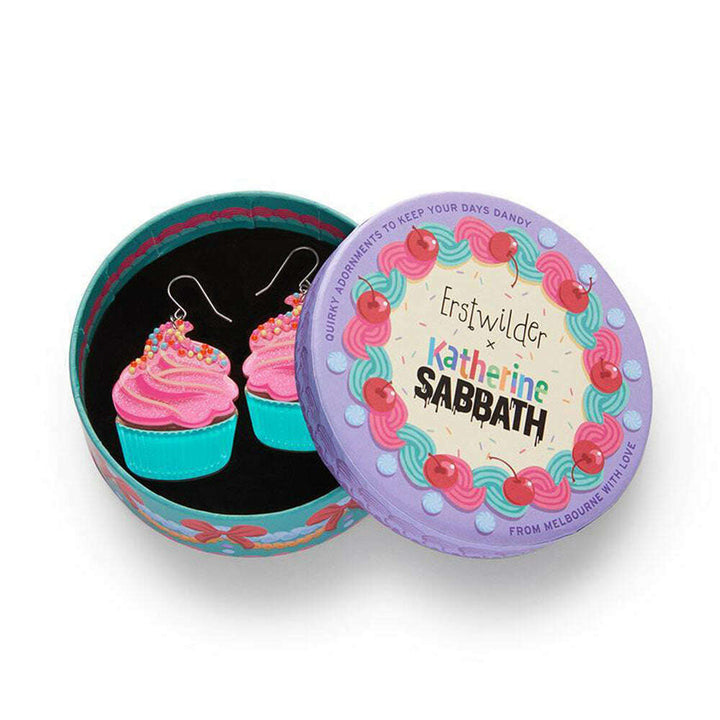 Iced Cupcake Drop Earrings by Erstwilder x Katherine Sabbath – view 2