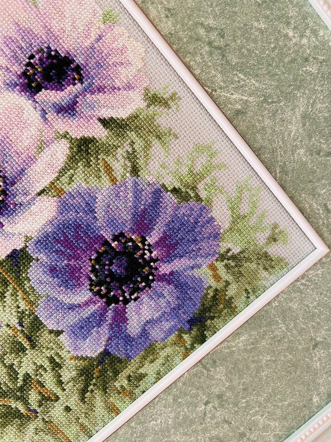Purple Anemones R2176 Counted Cross Stitch Kit