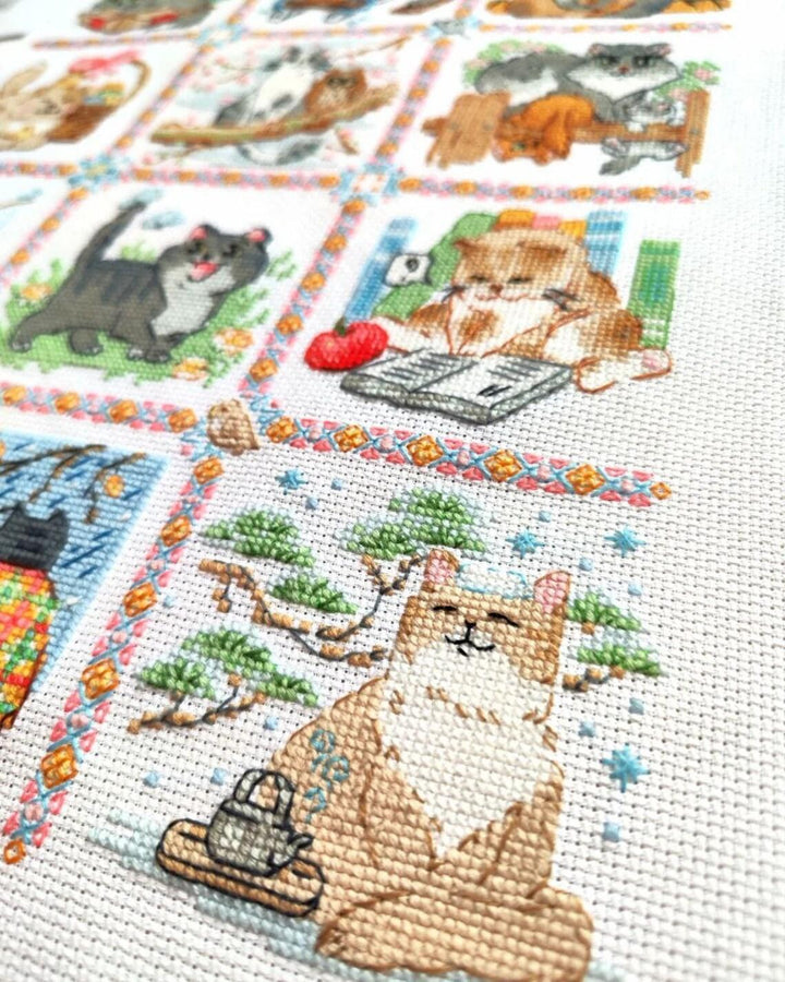 Cat Calendar R2136 Counted Cross Stitch Kit