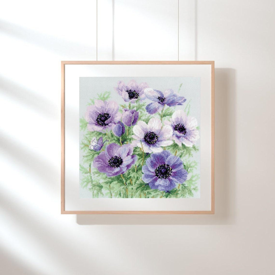 Purple Anemones R2176 Counted Cross Stitch Kit