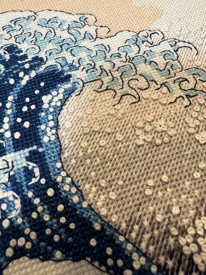 The Great Wave off Kanagawa after K. Hokusai Artwork R2186 Counted Cross Stitch Kit