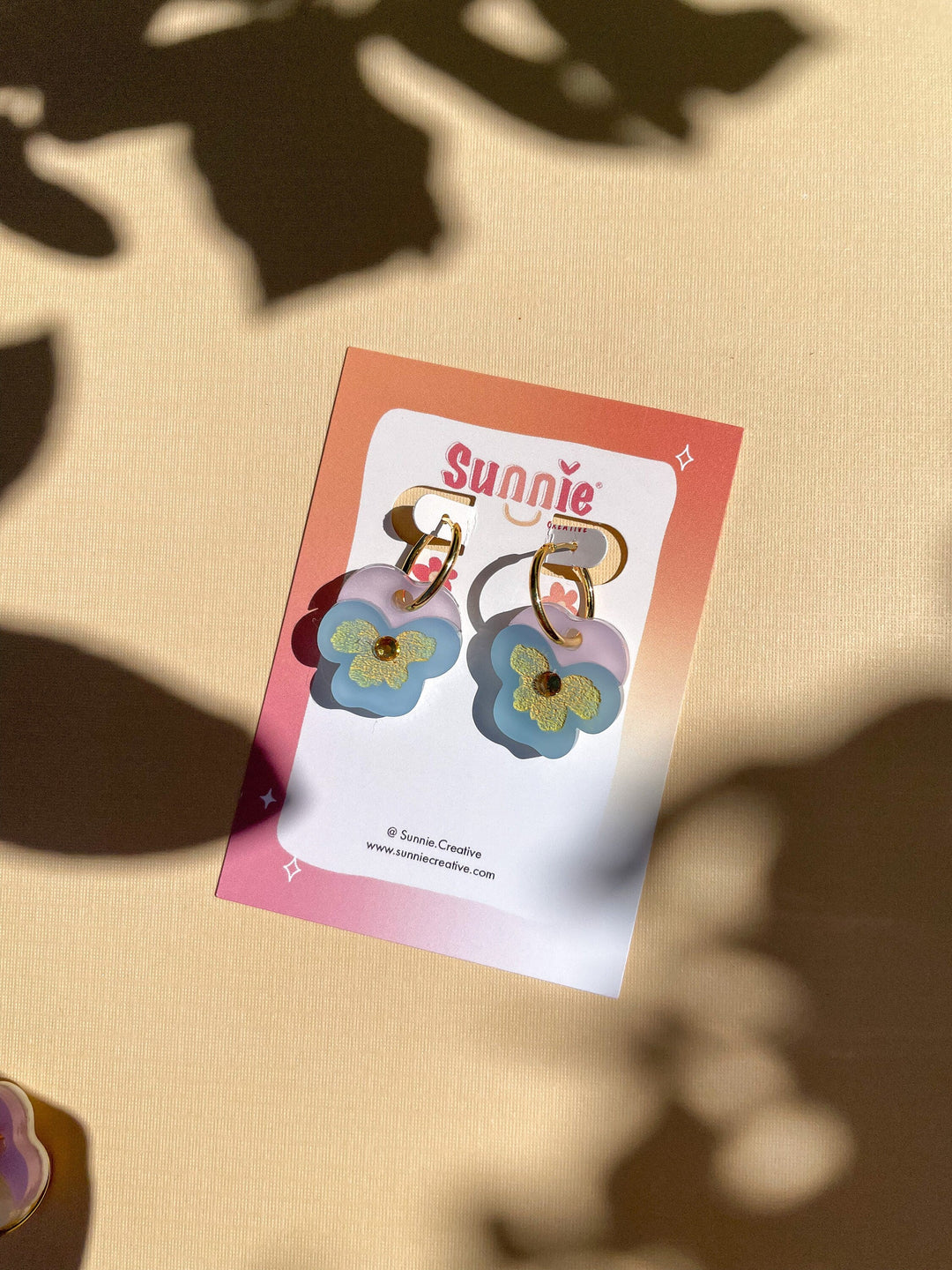 Mini Blue Pansy Dangle