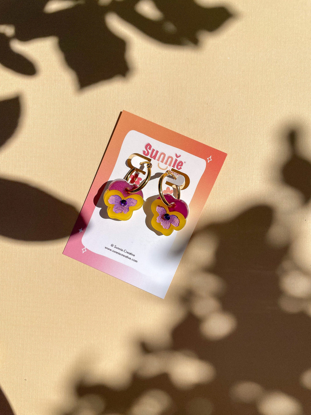 Mini Yellow Pansy Dangle