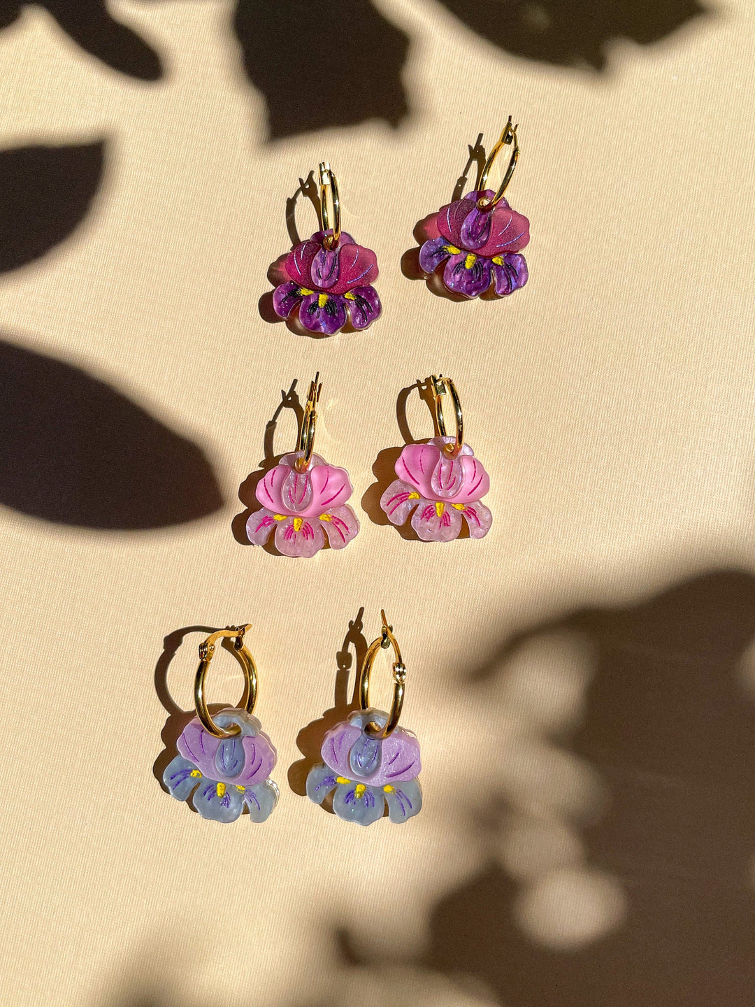 Mini Dark Purple Iris Dangle