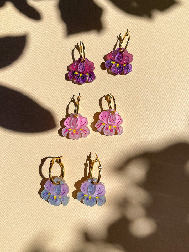 Mini Pink Iris Dangle