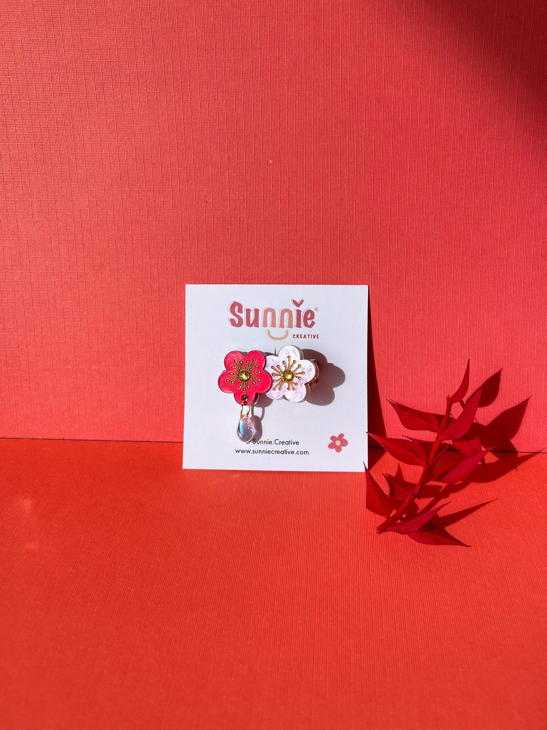 Red Flower Hair Clip