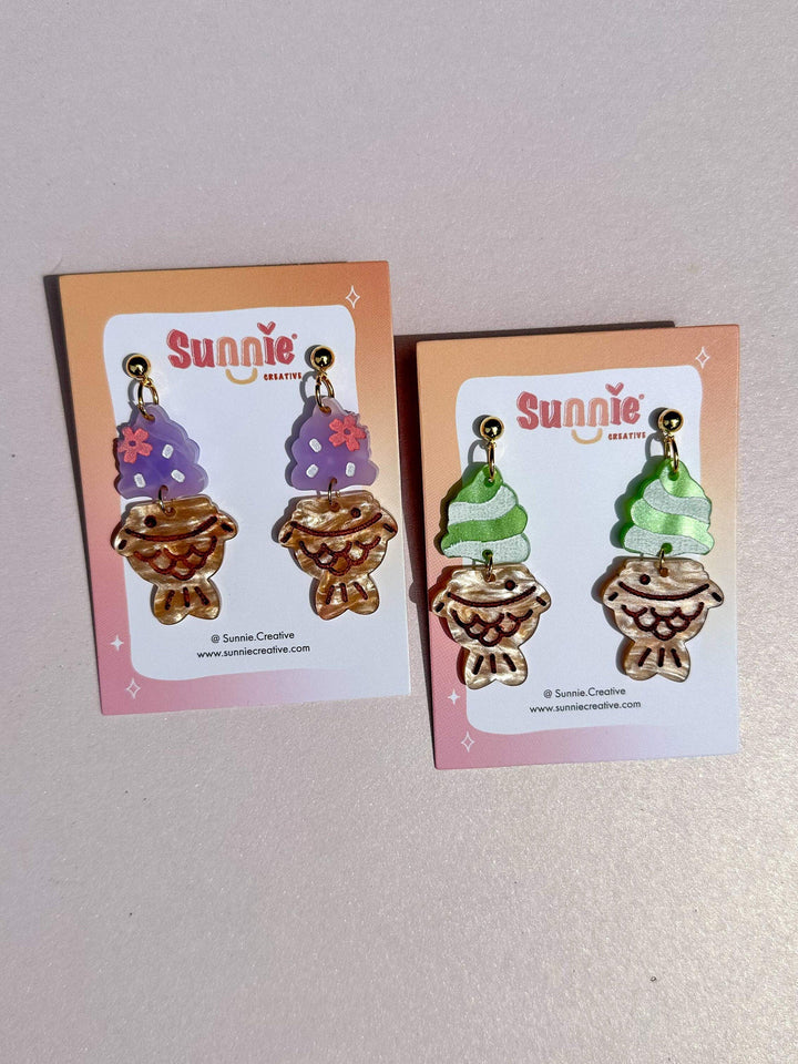 Taiyaki Ice Cream Earrings