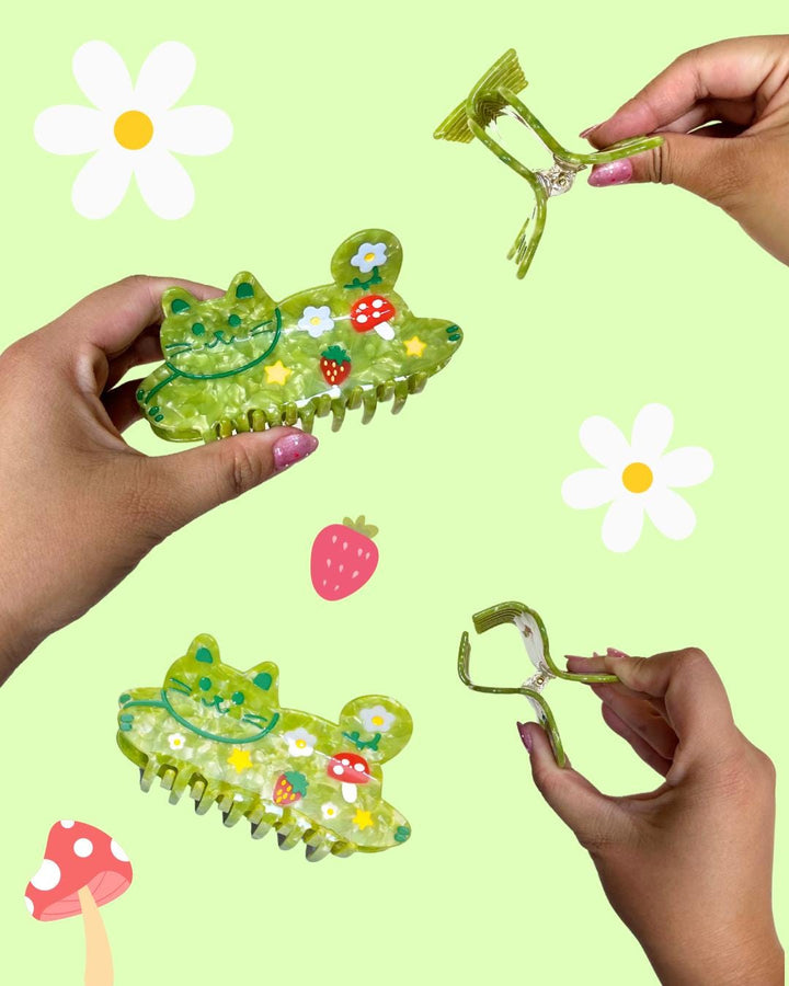 Mushroom Cat Hair Claw Clip