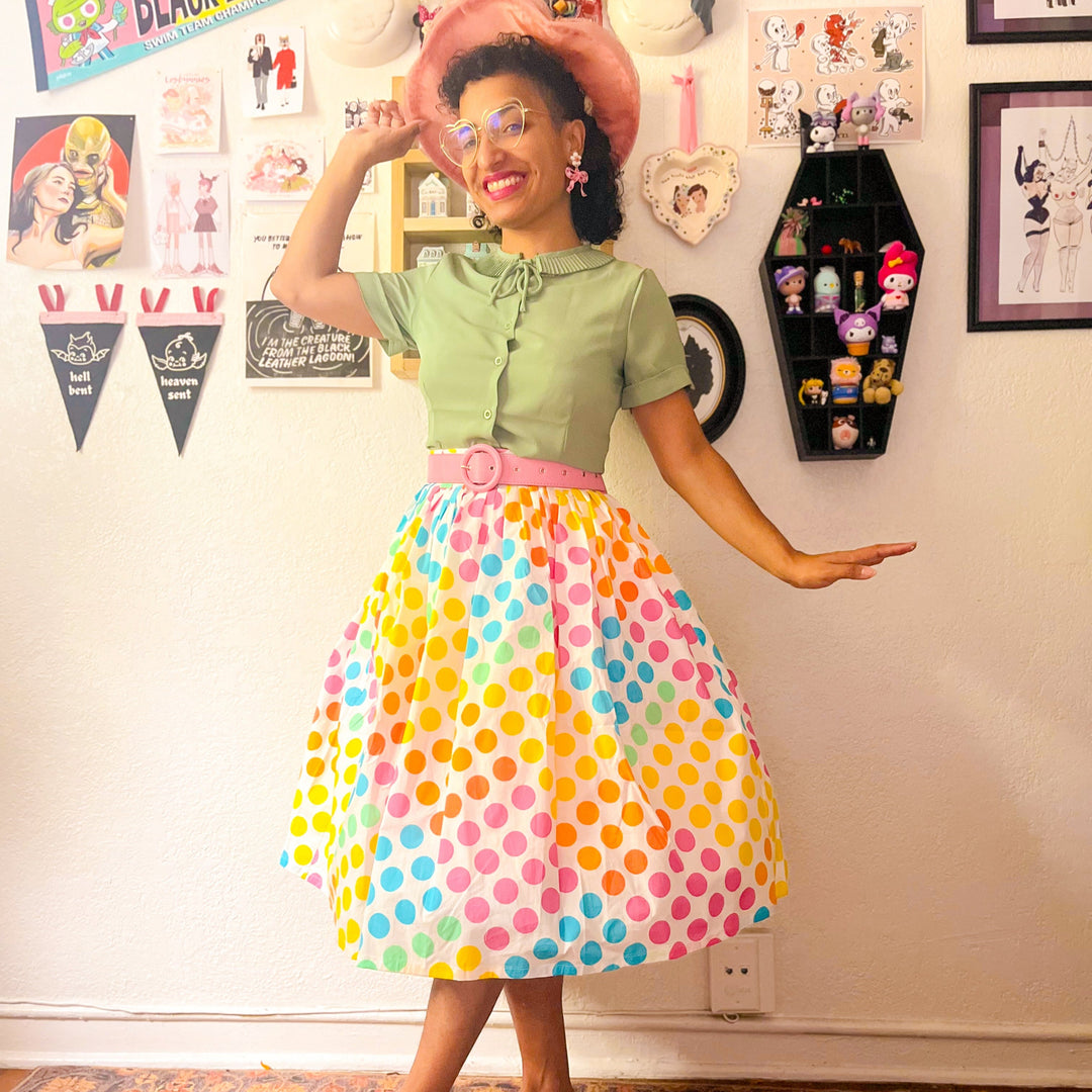 Gloria Pleated Retro Circle Skirt