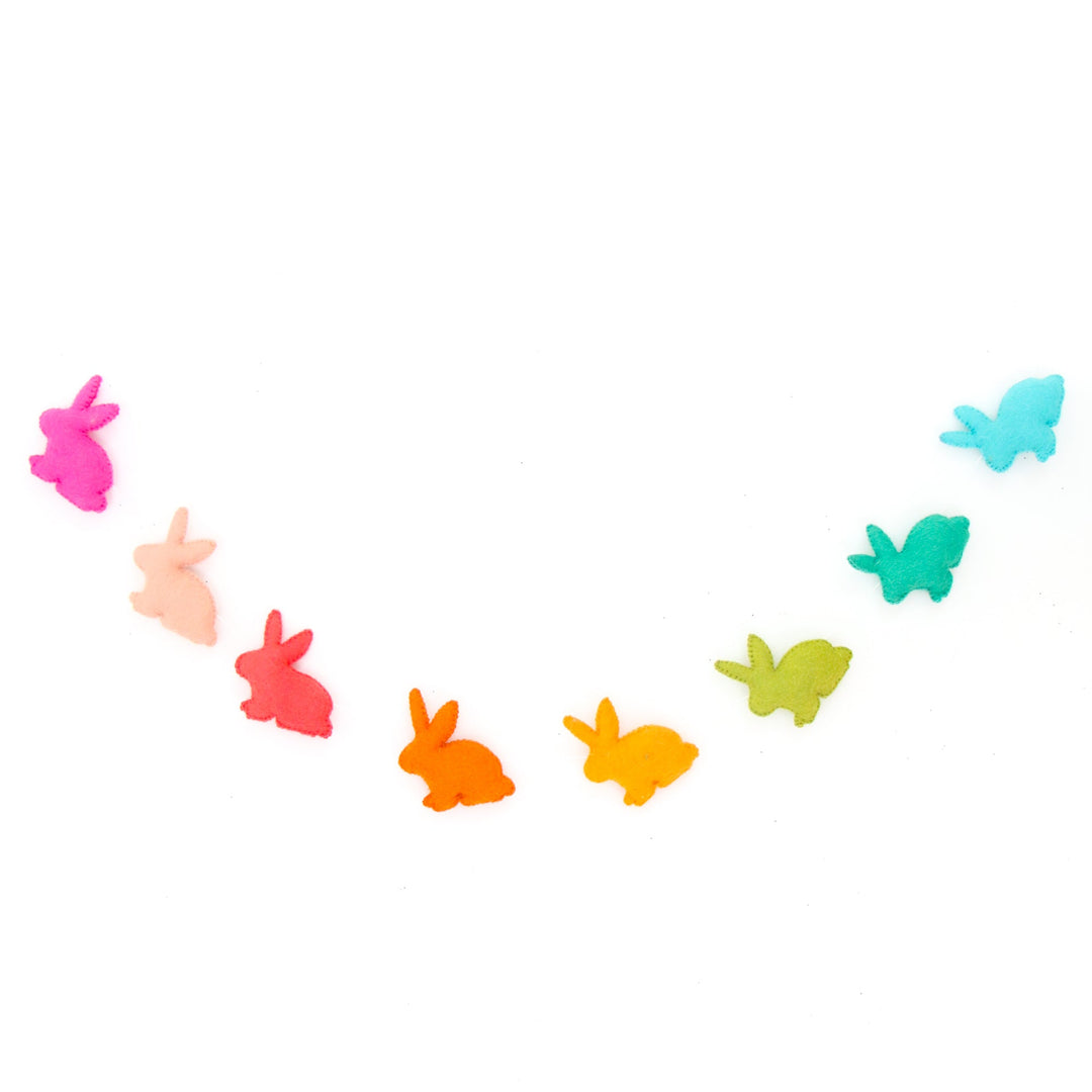 Rainbow Bunny Felt Easter Banner