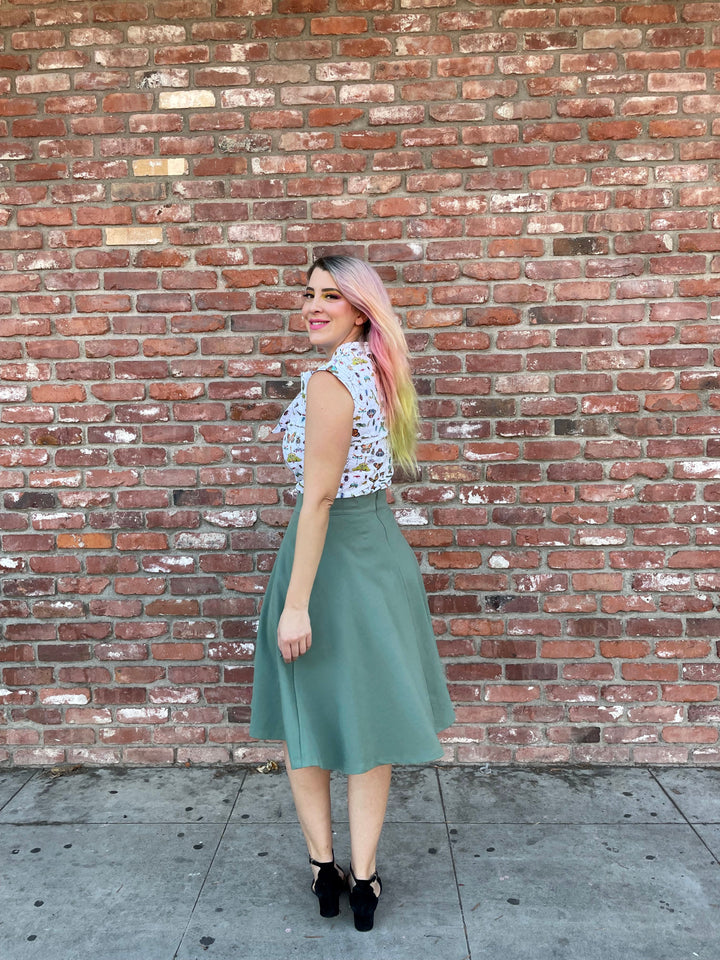 Charlotte Skirt in Sage - Plus Sizes only