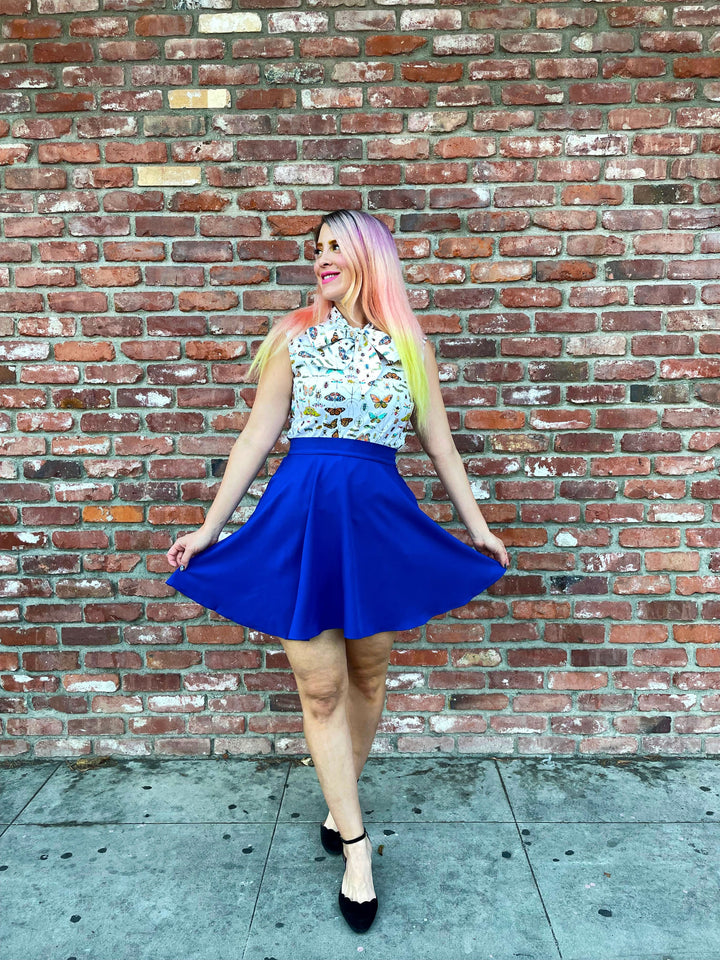 Royal Blue Skater Skirt