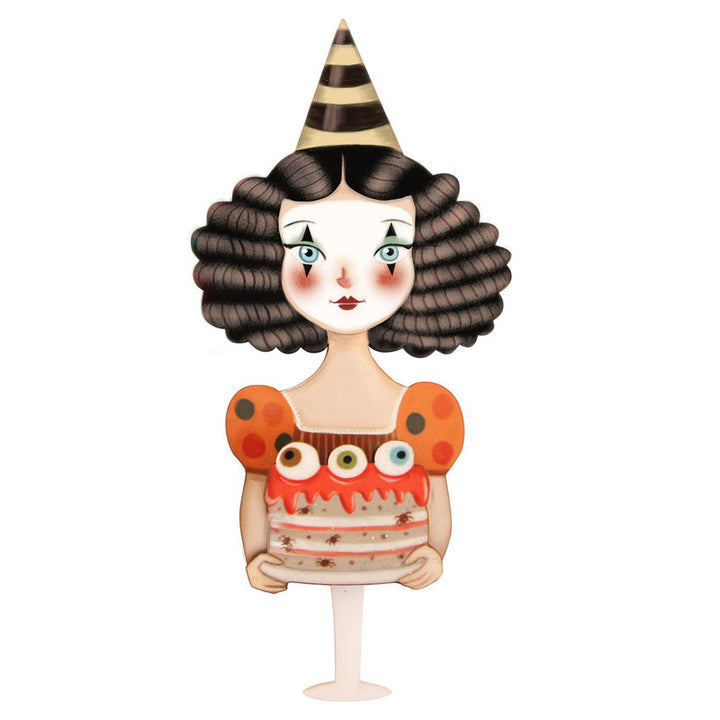 Mime With Cake Brooch by Laliblue