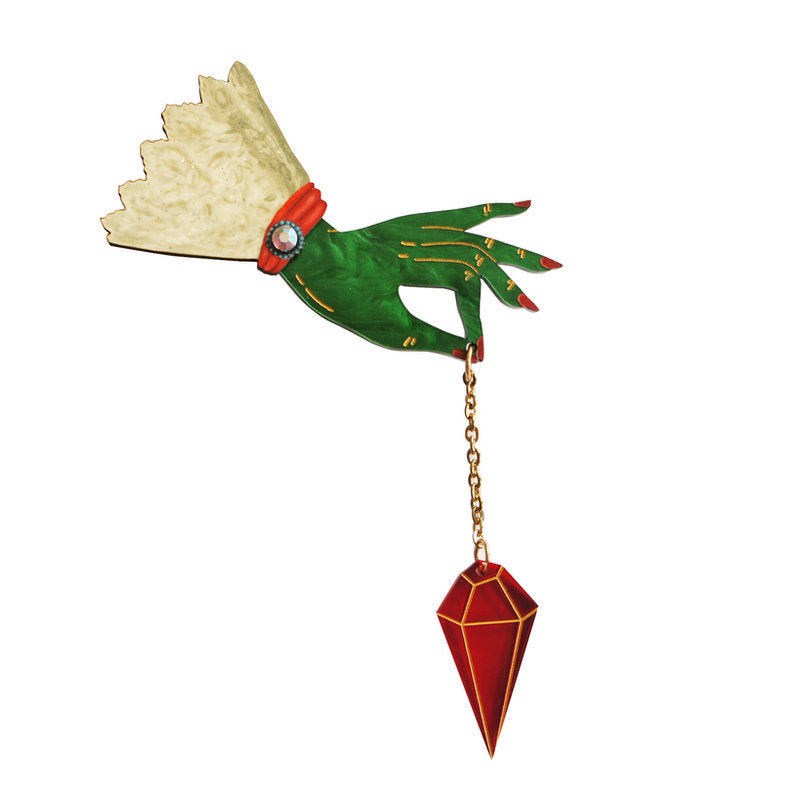 Witch Pendulum Halloween Brooch by Laliblue