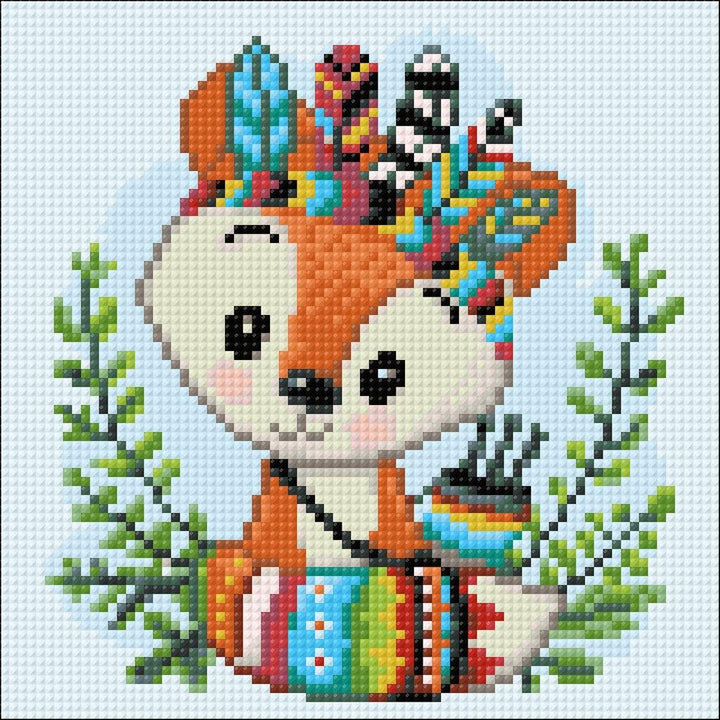 Indian Fox CS2532 7.9 x 7.9 inches Crafting Spark Diamond Painting Kit