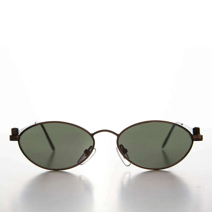 Industrial Metal Frame Oval 90s Steampunk Sunglass - Erin 1