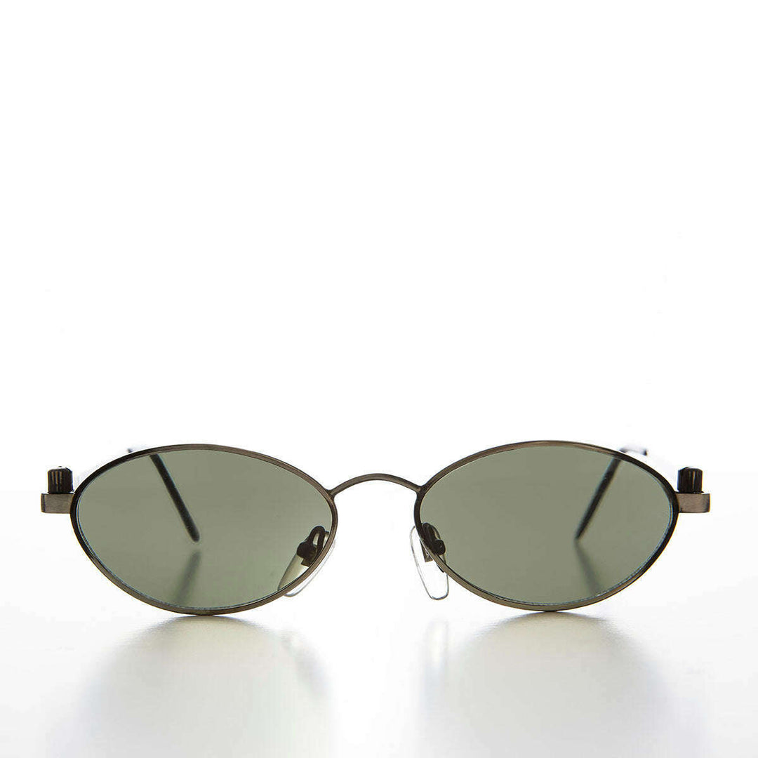 Industrial Metal Frame Oval 90s Steampunk Sunglass - Erin 2