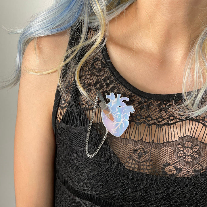 Last Chance! Heart of Aghast Brooch - Dreamy Iridescent