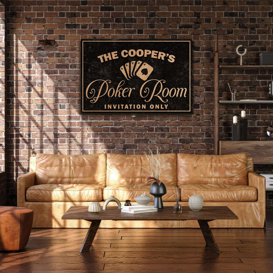 Invitation Only Poker Room Sign
