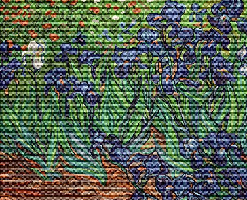 Irises,  reproduction of Van Gogh B444L Counted Cross-Stitch Kit