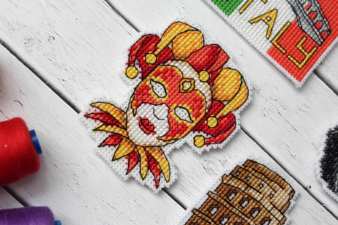 Italy Magnets P-309 / SR-309 Plastic Canvas Counted Cross Stitch Kit