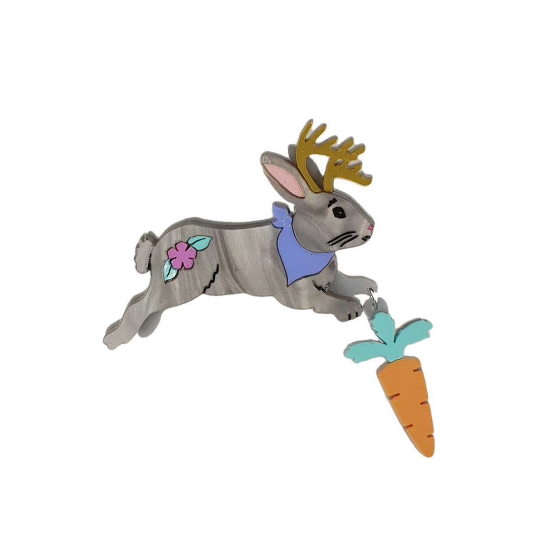 Jackalope Brooch