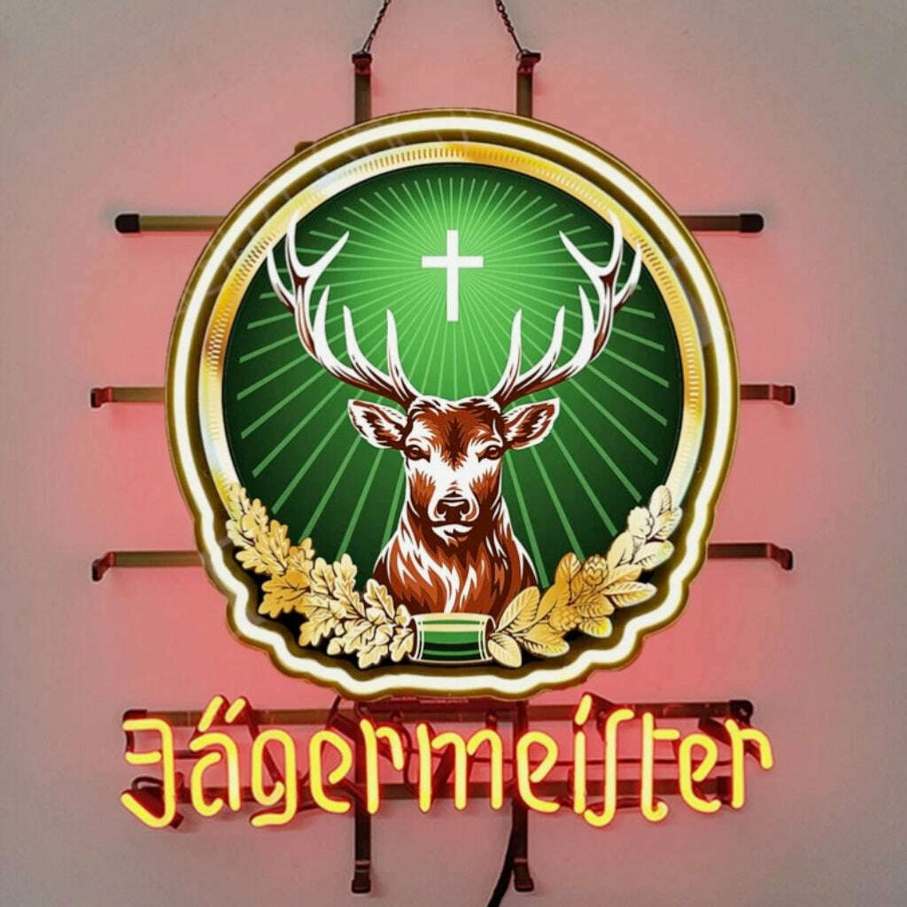 Jagermeister Premium Liqueur Beer Neon Light Sign
